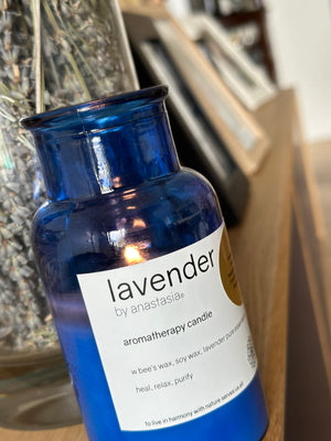 limited edition blue lavender aromatherapy candle